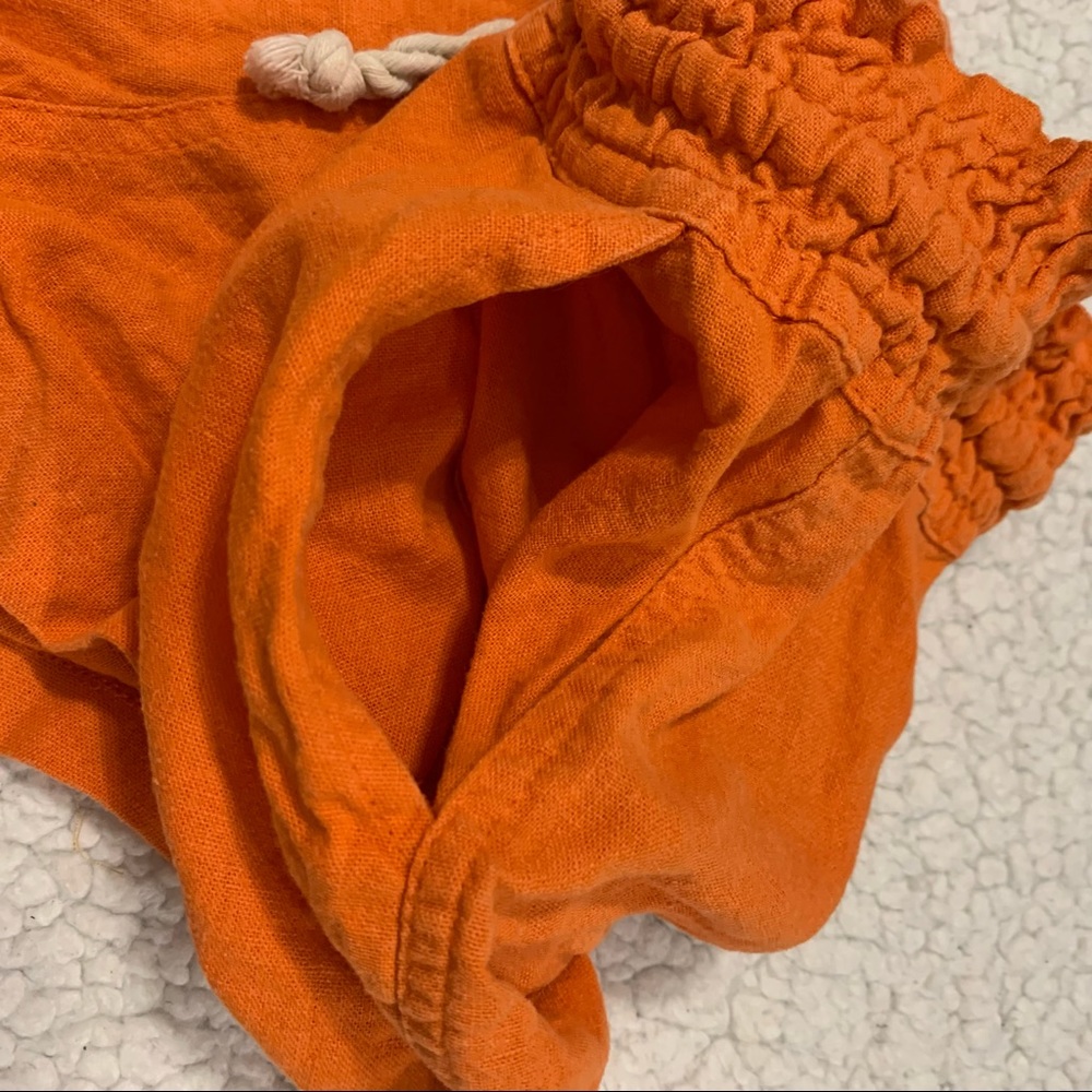 ROXY Orange Linen Blend Oceanside Beach Shorts Large ARJNS03007 NLE0 - Picture 9 of 14